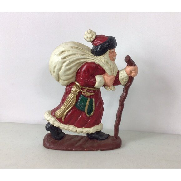 Vintage Cast Iron Christmas Door Stopper Santa Claus - Picture 3 of 8